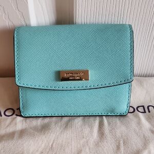 Kate Spade Aqua Blue Wallet NEVER USED!